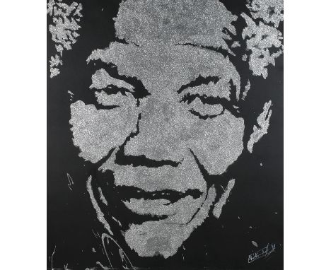 Erik Black Painting, Nelson MandelaPortrait des südafrikanischen Freiheitskämpfers und späteren Präsidenten Nelson Mandela (1