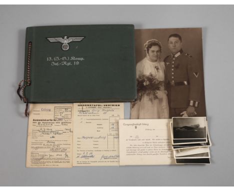 Fotoalbum Dienstzeit ca. 120 vorwiegend militärische Fotos, darunter Dienstzeit beim Reichsarbeitsdienst, Grundausbildung an 
