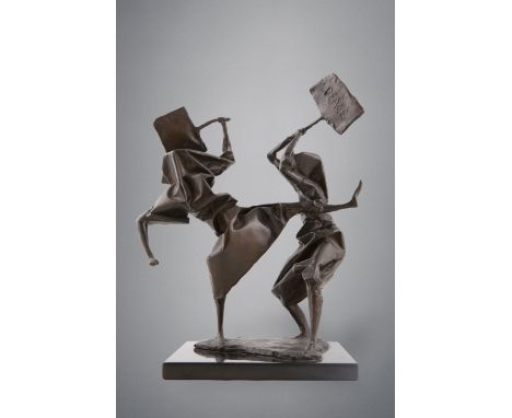 Frederick E. McWilliam HRUA RA (1909-1992)Peace B - Banner Series (1975)Bronze, 35cm high x 28.5cm wide x 16cm deep (13¾ x 11