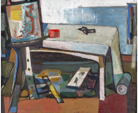 Gerard Dillon (1916-1971)Artist's StudioOil and mixed media on board, 45 x 55cm (17¾ x 21½'')Provenance: Gerry Dillon, nephew