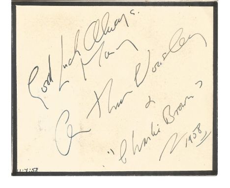 Arthur Worsley signed dedicated piece approx 5 x 4 inches with one other on reverse. Arthur Wilkinson Worsley 16/10/1920 to 1