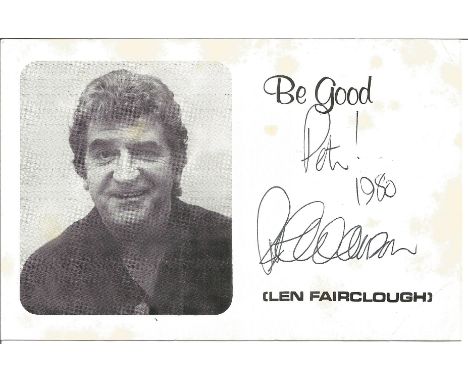 Peter Adamson signed dedicated 6 x 4 b/w photo card. Peter Adamson 16/2/1930 to 17/1/2002 was a British actor better known fo