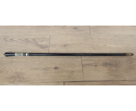 A turn of the 20th Century Indian swordstick with ebony and ivory shaft, 92cm long