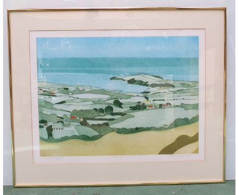 John Brunsdon (1933-2014) "Point Lynas" limited edition coloured print 149/150, 50cm x 65cm