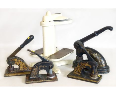 Geo Salter &amp; Co. Carlton Scales and four sets of Warringtons Estates address embossing prints Condition reports are not a