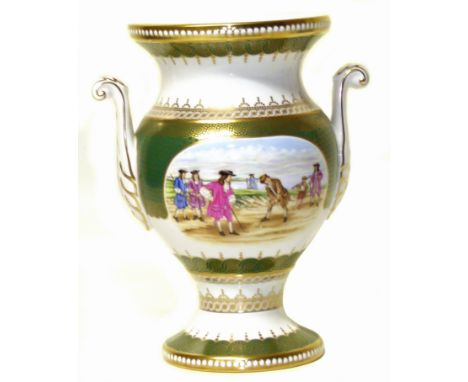 Spode Hand Painted Golf Series James II Period vase number 31 / 250 Condition reports are not available for Interiors sales.