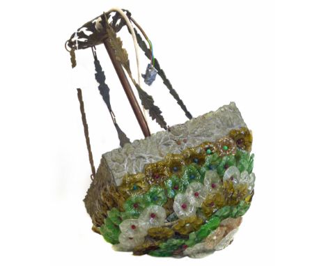 Floral glass mounted square light fitting. Condition reports are not available for Interiors sales.