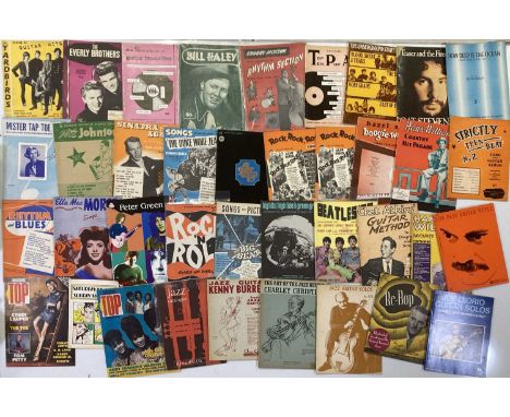 Approx 49 assorted publications, chiefly music books / folios / sheet music. Inc: Yardbirds, Rolling Stones, Rock n Roll arti