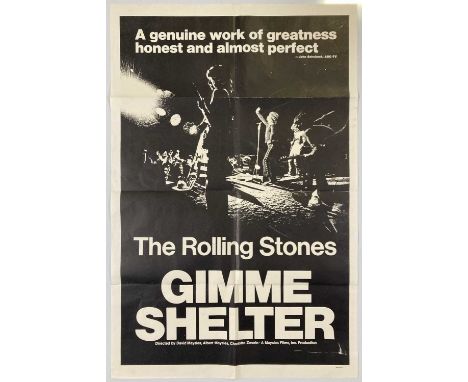 An original US one-sheet poster (27 x 41") for The Rolling Stones - Gimme Shelter (1970). With damage to lower right corner. 