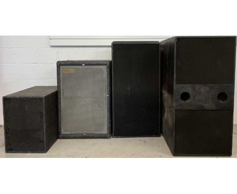 Four variously sized speaker cabinet - likely with JBL speakers though not inspected internally.Originally used at 'Strawberr