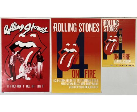 Four Rolling Stones posters to inc original circular 1976 Knebworth poster (24.5" diameter), Grrr! poster and others (24 x 36