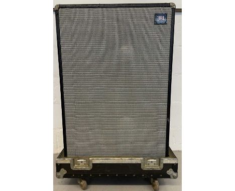 A JBL speaker cabinet in a flight case on caster.Originally used at 'Strawberry Rentals' and likely formerly at Strawberry St