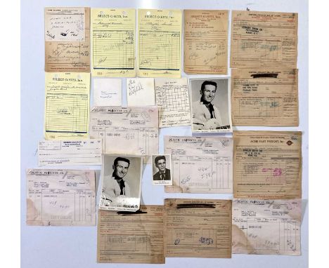 A collection of documents c 1950s relating to both Sun Records and dsitributor 'Select-O-Hits' to include: original 'Select-O