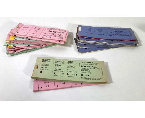 A collection of partial ticket books, with complete untorn and unused tickets for concerts at the Manchester Free Trade Hall 