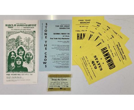 Collection of original 1970s handbills to include: Barclay James Harvest and Trees (13.5 x 25cm), Stone The Crows and Van Der