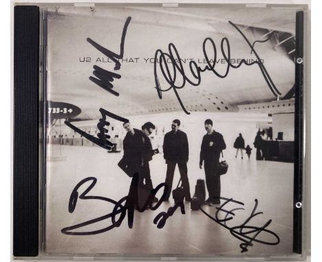 A U2 CD 'All That You Can't Leave Behind' signed to booklet in marker pen by Bono, The Edge, Adam Clayton, Larry Mullen Jr. W