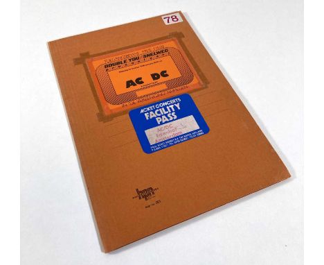 AC/DC documentation to include: a 1978 contract relating to an AC/DC concert in the Netherlands, to inc rider and tech specs.