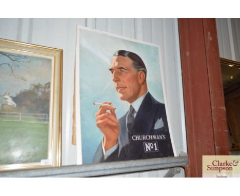 A Churchman's No.1 advertising portrait, recorded number 7999, unframed image 71cm x 51cm