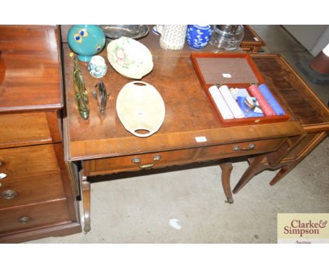 A reproduction walnut sofa table 