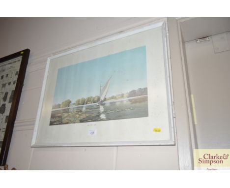 A framed print, study of the Norfolk Broads