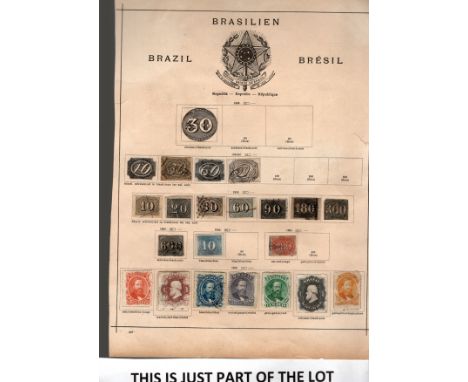 Brazil 1843-1910 coll of earlies on printed pages, really good lot with high completion hi cat value  R