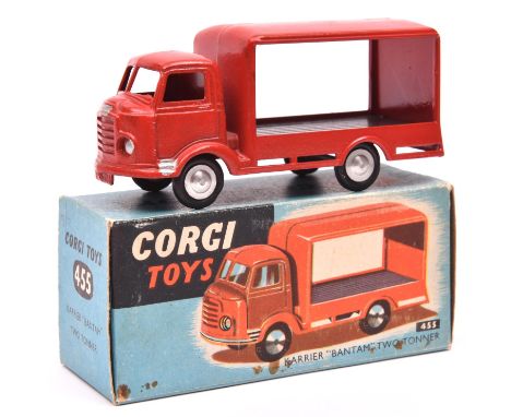 A rare Mettoy/Corgi Toys Karrier Bantam Two Tonner (455). A pre-Corgi example in red 'C.W.S. Soft Drinks' livery, with black 