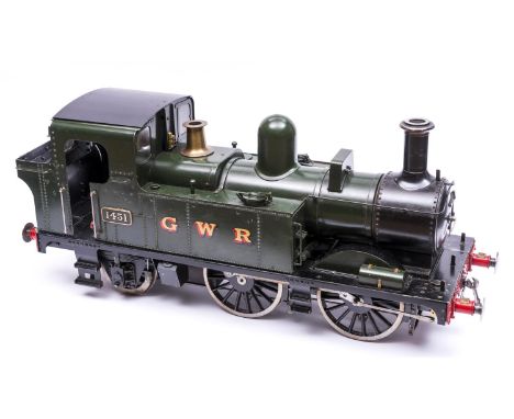 A 5 inch gauge live steam model of a Great Western Railway Class 14xx 0-4-2T locomotive. A very well engineered example of th