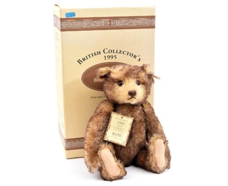 3 Steiff British Collector's 1995 Teddy Bear Brown Tipped 35. (654404). Based on the 1920's patterns with distressed brown ti