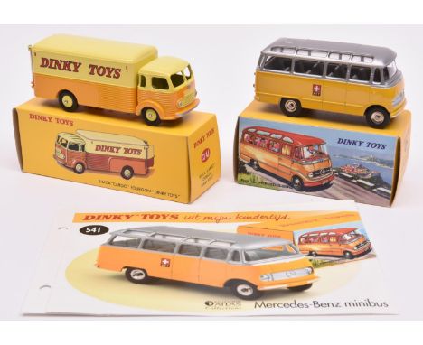 2 special edition Atlas French Dinky Toys.  A Petit Autocar Mercedes-Benz (541), a Swiss market example in Swiss yellow/silve