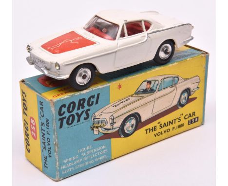 Corgi Toys Volvo P.1800 'The Saint' (258). In white with red interior, example with white logo to red bonnet label. Boxed, mi