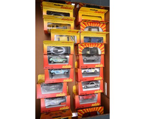 20 Solido 1:43 cars. Including Peugeot 2x 205, 305, 504, Porsche 928, 934, 935, 2x 936, 3x Fiat Ritmo, Audi Quattro, 4x Alfa 