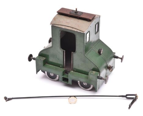 A 3.25 inch gauge works 0-4-0 tram. A well constructed maintenance tramcar modelled primarily in hardboard with a metal chass