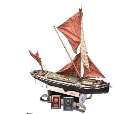 A working model of the late 19th Century Thames Sailing Barge 'Ernest Piper'. A medal winning, well constructed and finely de