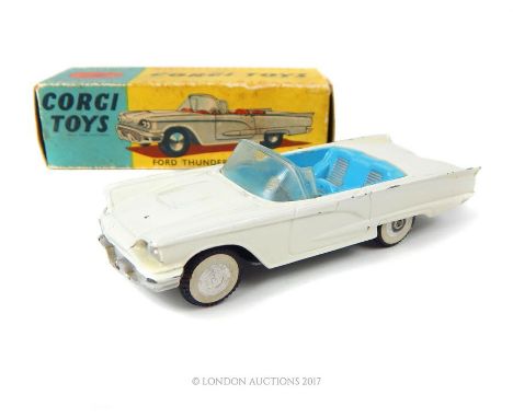 A Corgi Toys, Ford Thunderbird Open Sports car 215 in white, with original box.