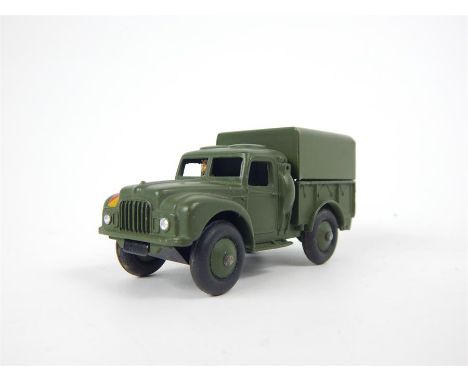 A Dinky Toys Army 1-ton Cargo truck (641) with driver and original box (missing one end flap).