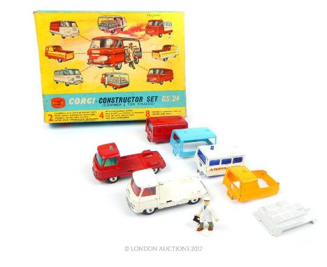 A Corgi Toys Commer Construction set, No. 24; missing plastic bench for pick-up; with original box (polystyrene tray damaged)