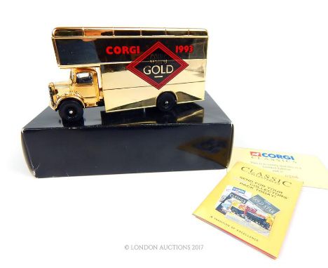 A Corgi Toys limited edition gold coloured Corgi "Going For Gold 1993" van, No.206/1000; with original box and certificate. 