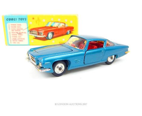 Corgi Toys Ghia L6.4 (with Chrysler engine) 241 in Turquoise and featuring a corgi at the back window and plain wheel hubs; w