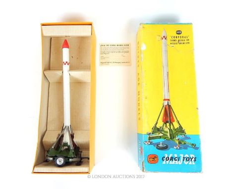 A limited run Corgi Major Toys 1112 Corporal Guided Missile on Mobile Launcher with original box (with repairs); only 26000 o