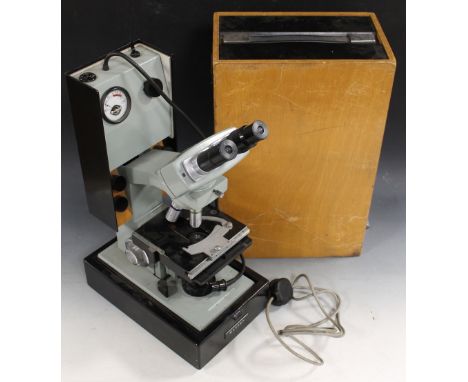 A WATSON MICROSYSTEM 70 KOHLER ILLUMINATOR MICROSCOPE, in fitted wooden caseBuyers - for shipping pricing on this lot, visit 