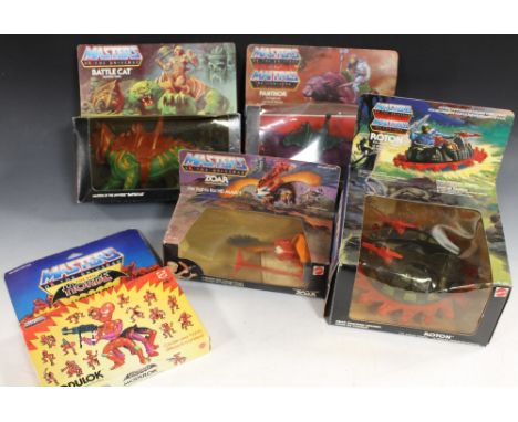 FOUR BOXED MATTEL 'MASTERS OF THE UNIVERSE' ITEMS, to include Battle Cat, Panthor, Reta and Zoar, together with a boxed Modul