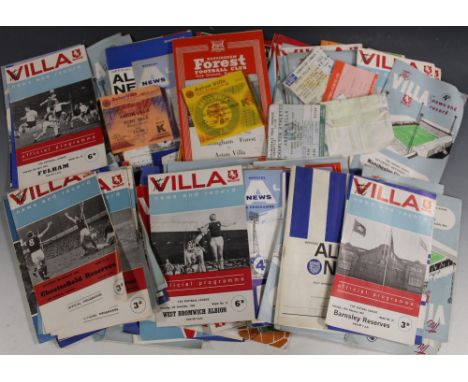 A COLLECTION OF MAINLY ASTON VILLA, WEST BROMWICH ALBION AND BIRMINGHAM CITY 1960S FOOTBALL PROGRAMMES, approx. 100, together