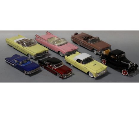 A COLLECTION OF 1:18 AND 1:24 SCALE MODEL VEHICLES, by Maisto, Revell etc., to include Ford Thunderbird, Cadillac Eldorado Bi