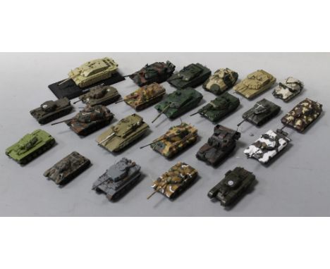 A COLLECTION OF APPROXIMATELY FORTY EIGHT 1:72 SCALE DIECAST/PLASTIC TANKS ETC.Buyers - for shipping pricing on this lot, vis