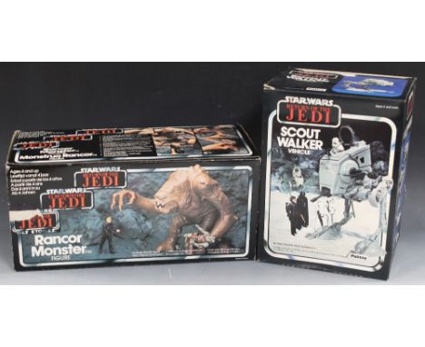 TWO BOXED STAR WARS 'RETURN OF THE JEDI' ITEMS, to include Rancor Monster and a Palitoy Scout Walker vehicleBuyers - for ship