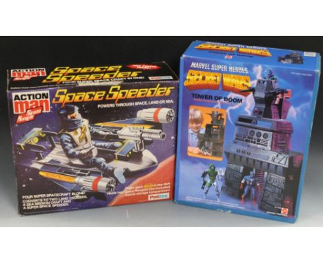 A BOXED PALITOY ACTION MAN SPACE RANGER SPACE SPEEDER, together with a boxed Mattel Secret Wars Tower of DoomBuyers - for shi