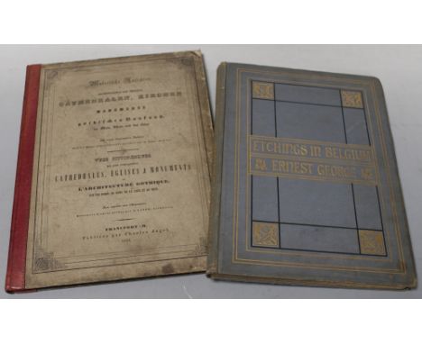 ERNEST GEORGE - 'ETCHINGS IN BELGIUM', published by Seeley, Jackson & Halliday 1878, 30 etchings together with Lange (A.). 'M