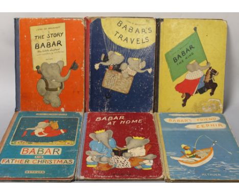 SIX BARBAR BOOKS, MAINLY FIRST EDITIONS all published by Methuen & Co., comprising 'The Story of Barbar the little elephant w