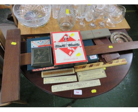 VINTAGE RULERS , BOARD GAMES AND OTHER ITEMS.