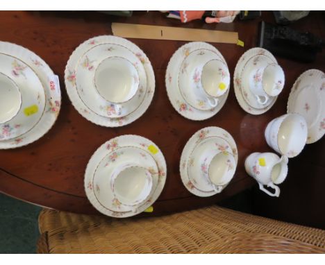 WAA &amp; CO CHINA TEA SERVICE DECORATED WITH FLOWERS.